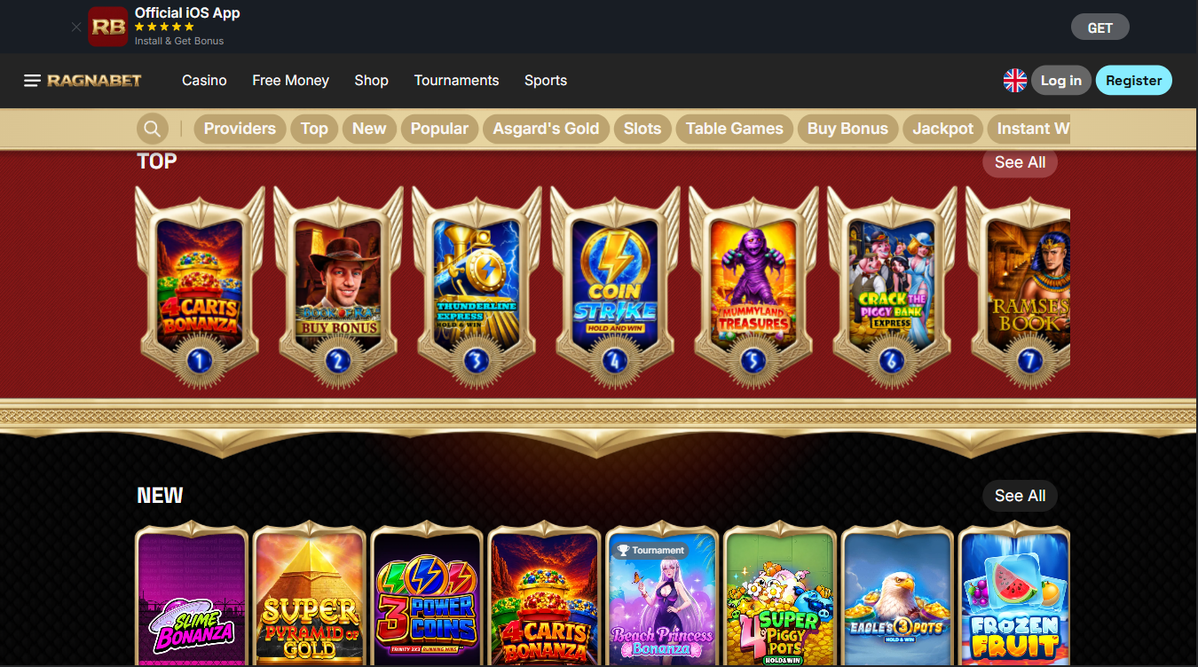 RagnaBet Casino Slots and Live